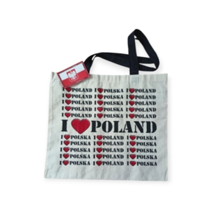 Torba I LOVE POLAND - biała 