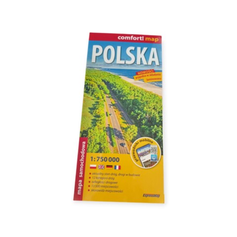 Mapa Polska Samochodowa 1:750 000 laminowana